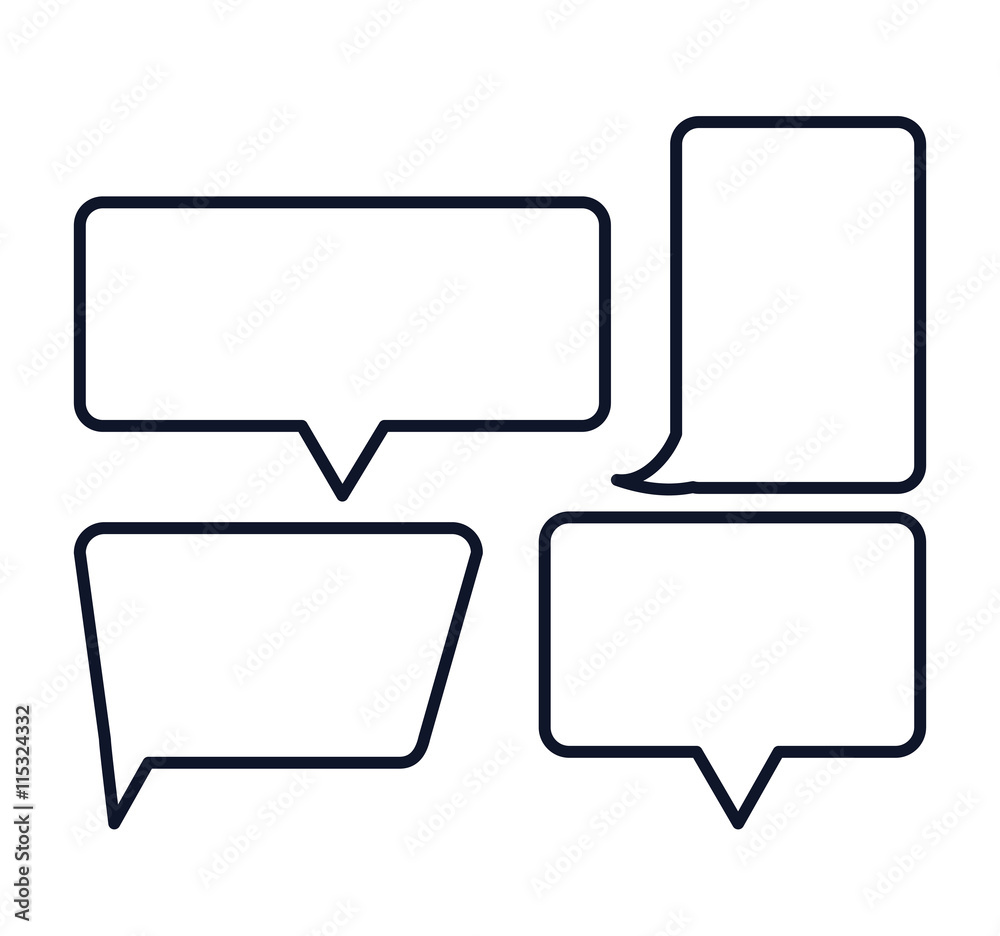 Icon set of bubbles. Communication. Vector graphic Icon set of bubbles. Communication. Vector graphic