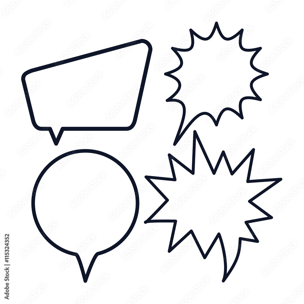 Icon set of bubbles. Communication. Vector graphic Icon set of bubbles. Communication. Vector graphic