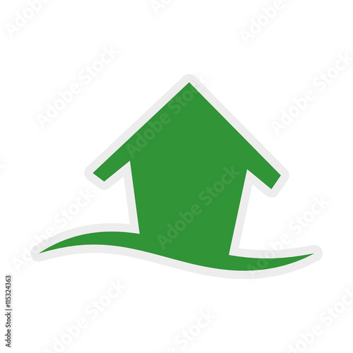 Eco and conservation concept represented by house silhouette icon. Isolated and flat illustration 