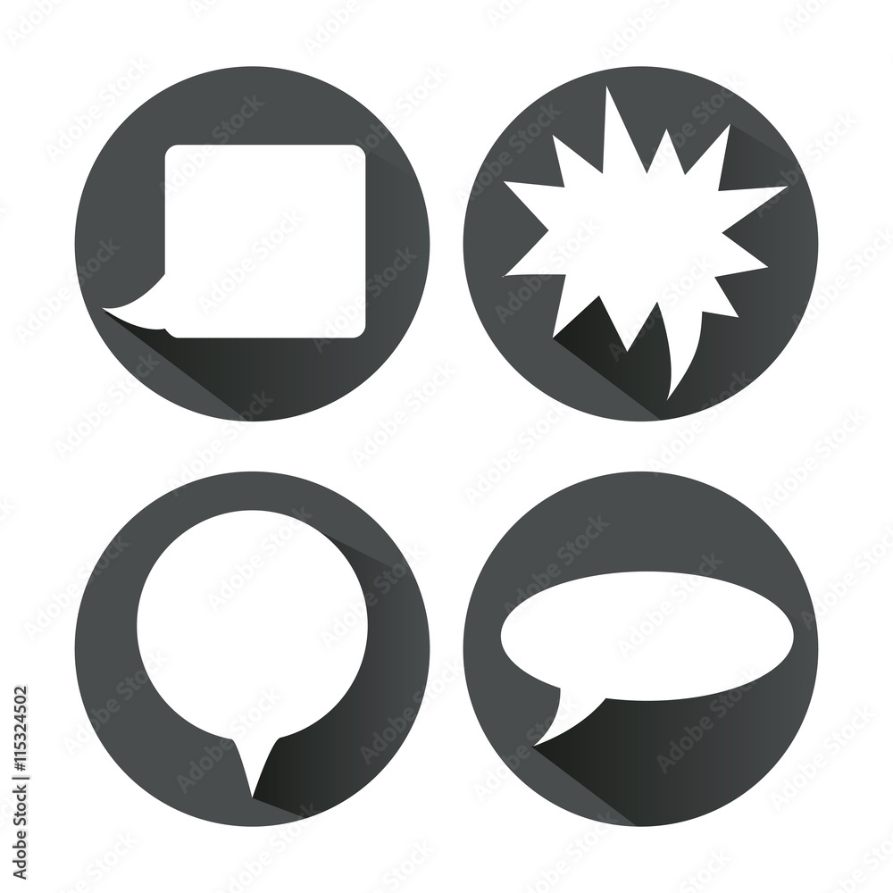 Icon set of bubbles. Communication. Vector graphic Icon set of bubbles. Communication. Vector graphic