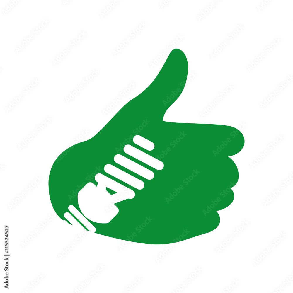 Eco and conservation concept represented by thumbs up icon. Isolated and flat illustration Eco and conservation concept represented by thumbs up icon. Isolated and flat illustration