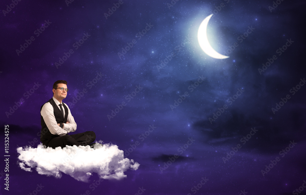 Man sitting on cloud