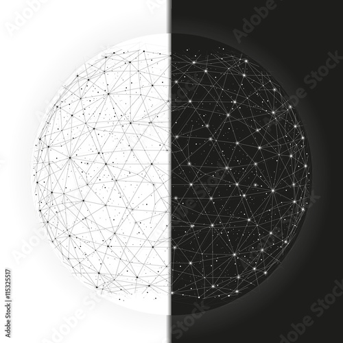 Duality worlds abstract background with constellation for business