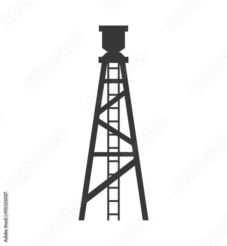 Oil industry concept represented by tower icon. Isolated and flat illustration 