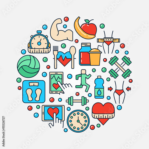 Fitness concept flat illustration