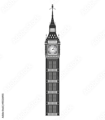 United kingdom concept represented by big ben icon. Isolated and flat illustration 