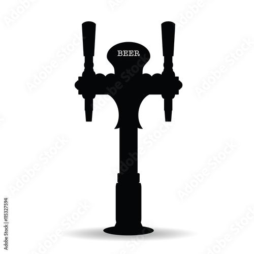 beer tap drink in black color art illustration