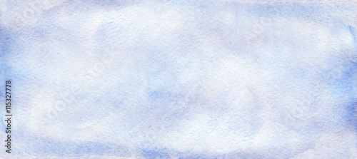 Watercolor blue white sky template texture background