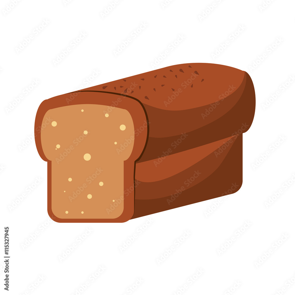 Bakery concept represented by toast bread icon. Isolated and flat illustration 