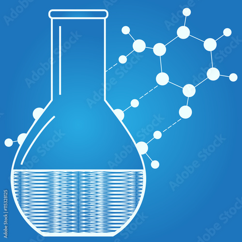 Laboratory equipment. Molecular structure. Abstract medical backdrop. Vector illustration. 
