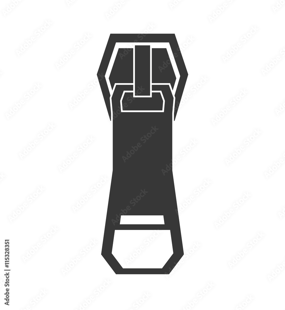 Cloth and tailor concept represented by Zip silhouette icon. Isolated and flat illustration Cloth and tailor concept represented by Zip silhouette icon. Isolated and flat illustration
