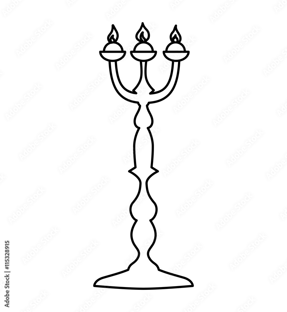 Light concept represented by candle icon. Isolated and flat illustration Light concept represented by candle icon. Isolated and flat illustration