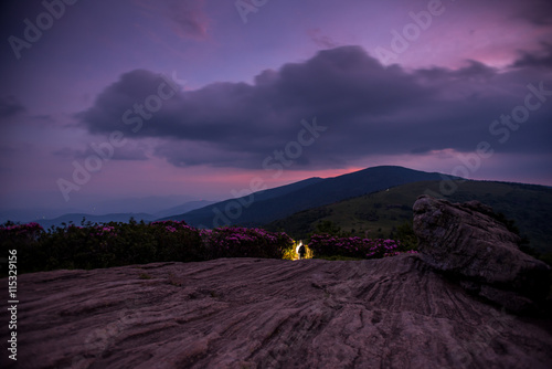 Hikers Descend Jane Bald at Civil Twilight