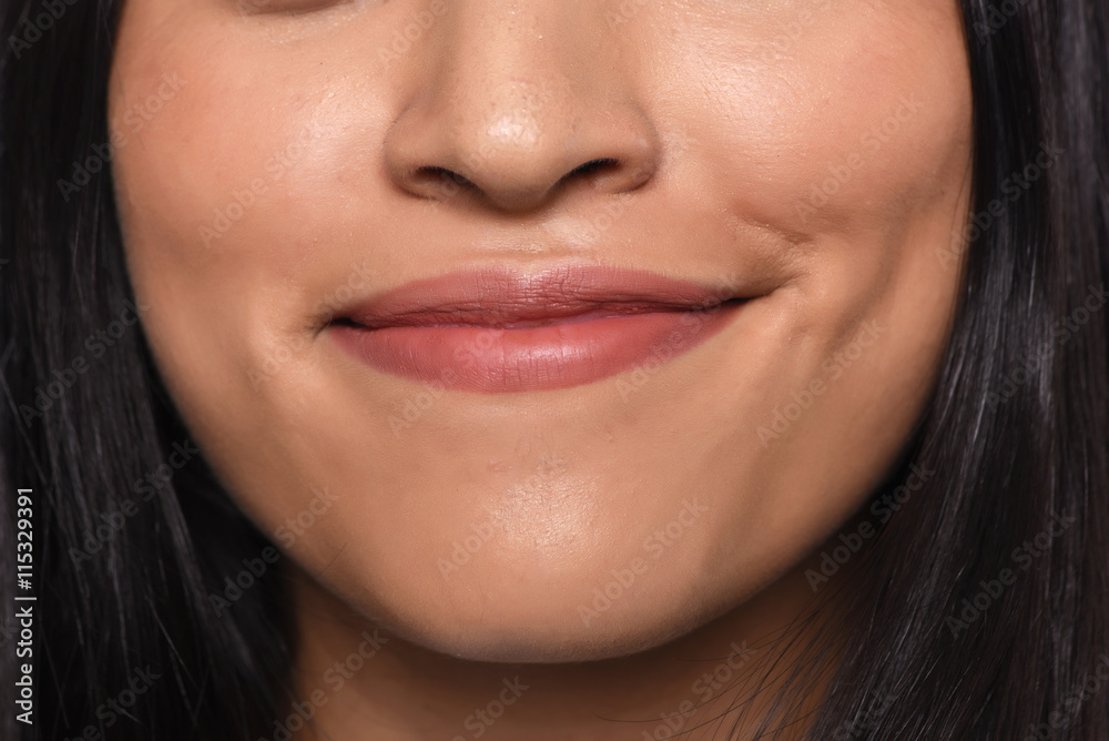Close up of latin woman lips. Close up of latin woman lips.