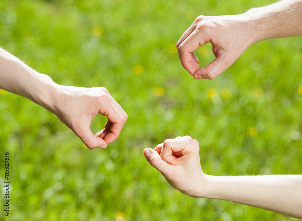 Hands showing different sizes - from small to big