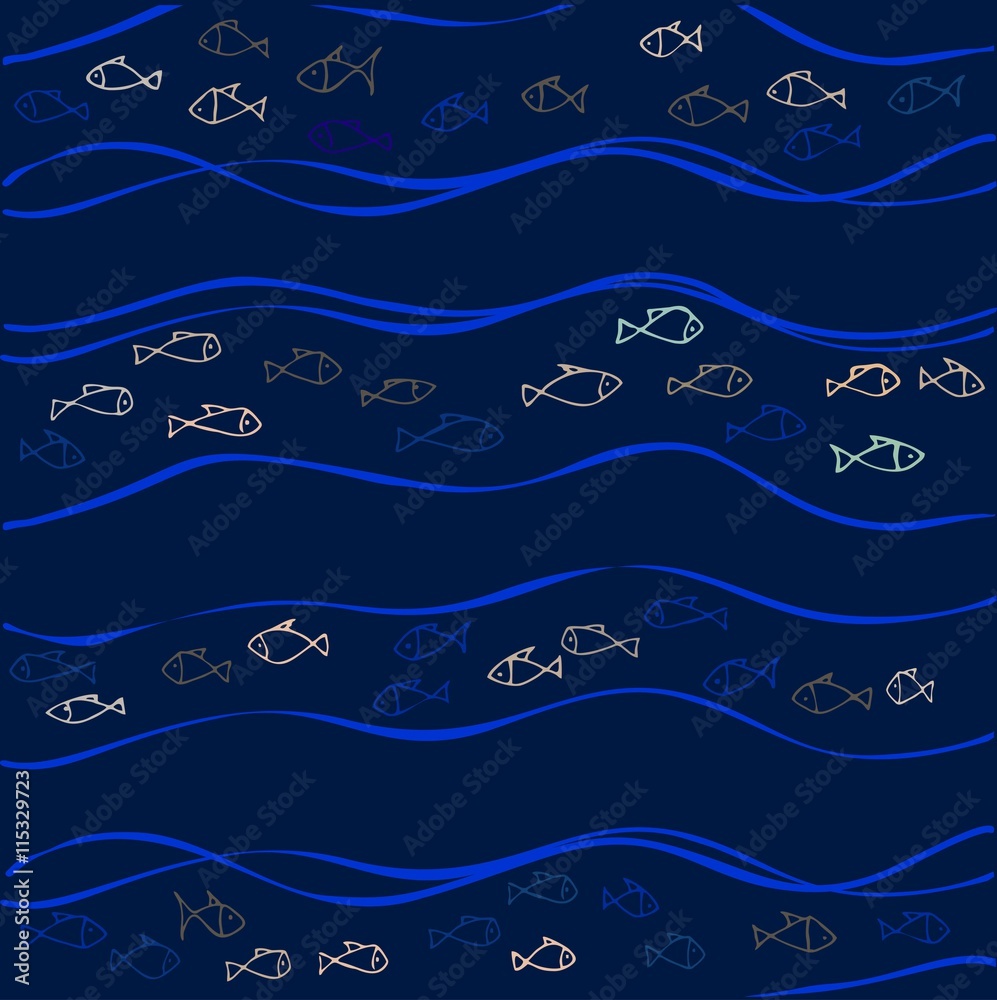 Funny cartoon seamless pattern with lighting fish Funny cartoon seamless pattern with lighting fish