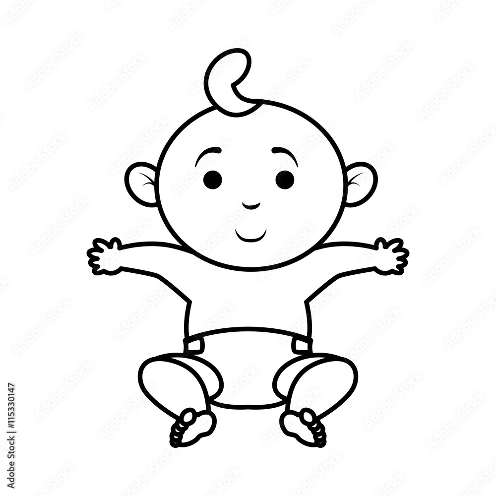 Baby concept represented by boy cartoon icon. Isolated and flat illustration Baby concept represented by boy cartoon icon. Isolated and flat illustration