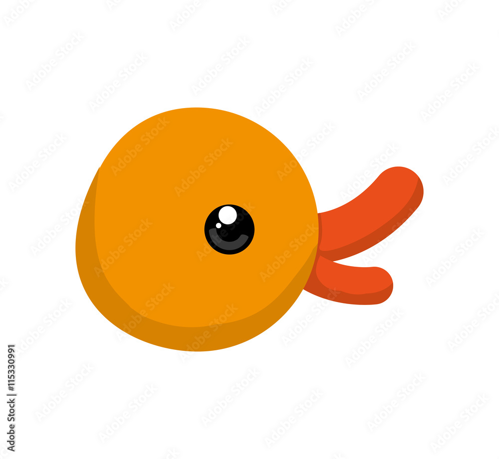 Animal concept represented by cartoon duck icon. Isolated and flat illustration 