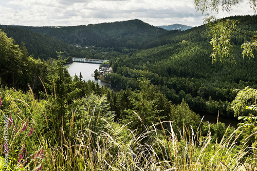 dam Brezova in valley with river Tepla in bohemian landscape photo