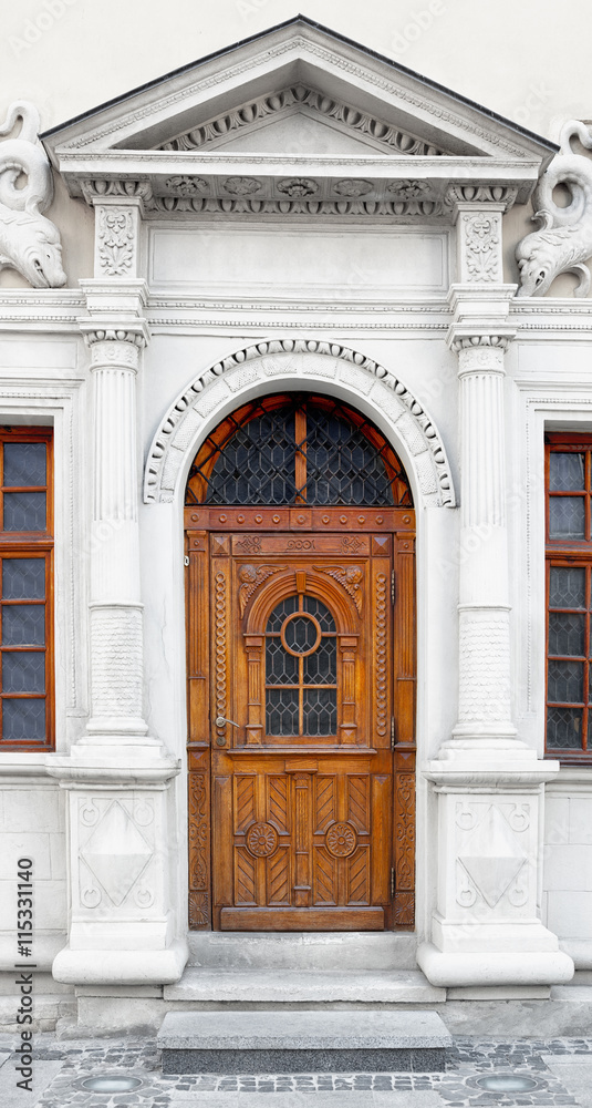 Medieval style wooden door