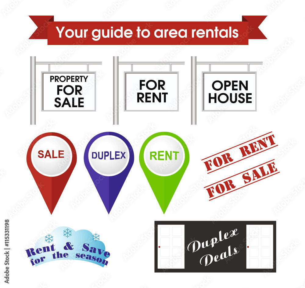 Obraz premium Real estate and property icons