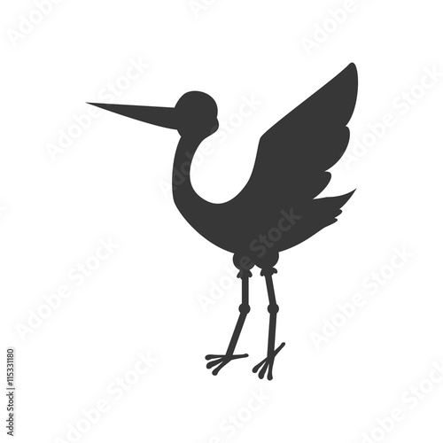Animal concept represented by stork icon. Isolated and flat illustration 