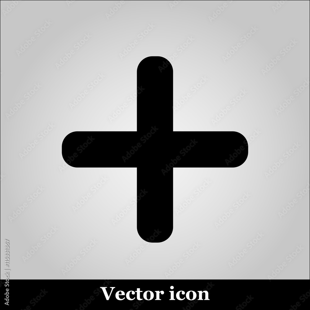 Vector cross icon on grey background, illustration Vector cross icon on grey background, illustration