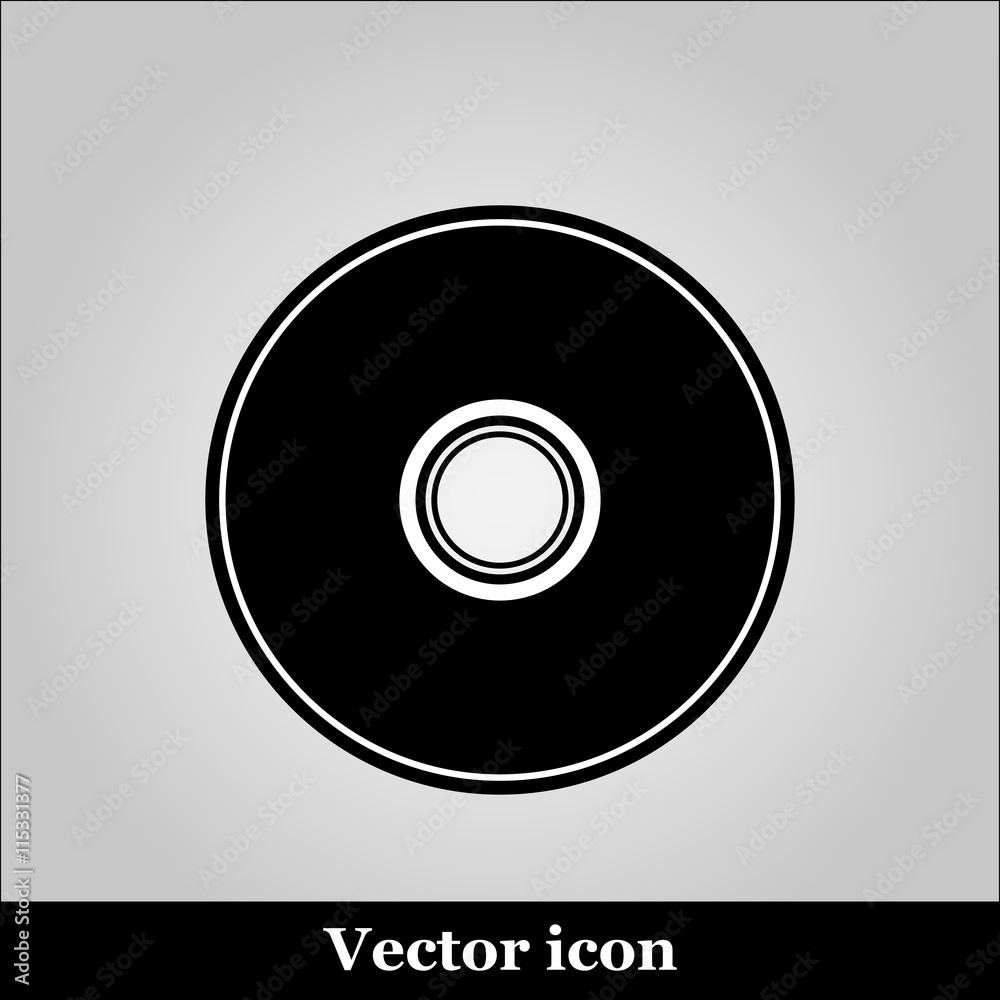 Vector CD or DVD icon on grey background