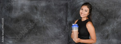 Woman With Protein Shake