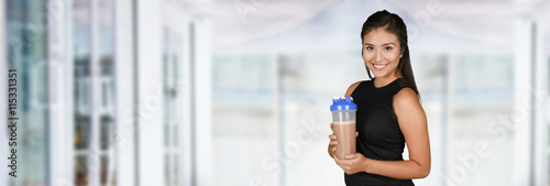 Woman With Protein Shake