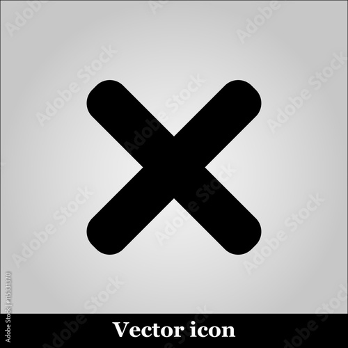 cross sign on grey background, vector illustration