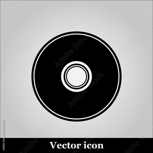 Vector CD or DVD icon on grey background