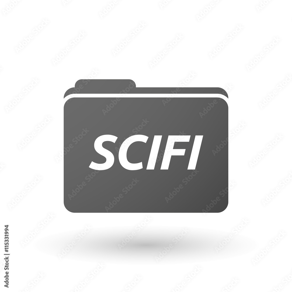 Isolated folder icon with the text SCIFI Isolated folder icon with the text SCIFI