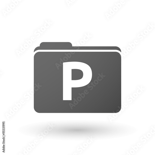 Isolated folder icon with the letter P