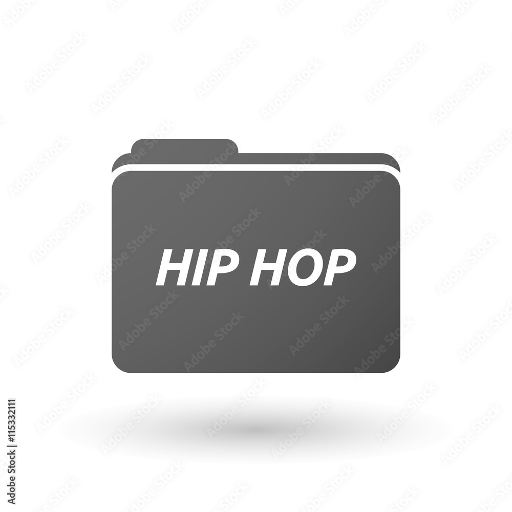 Isolated folder icon with the text HIP HOP Isolated folder icon with the text HIP HOP