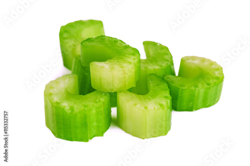 green sliced celery