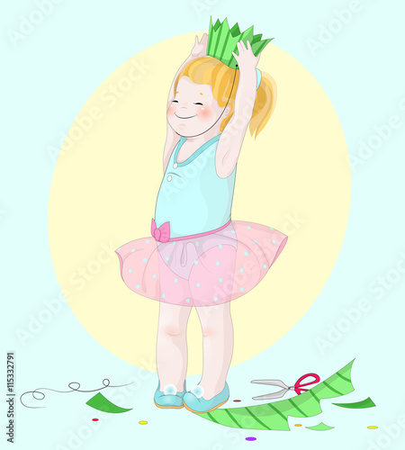 the little girl plays