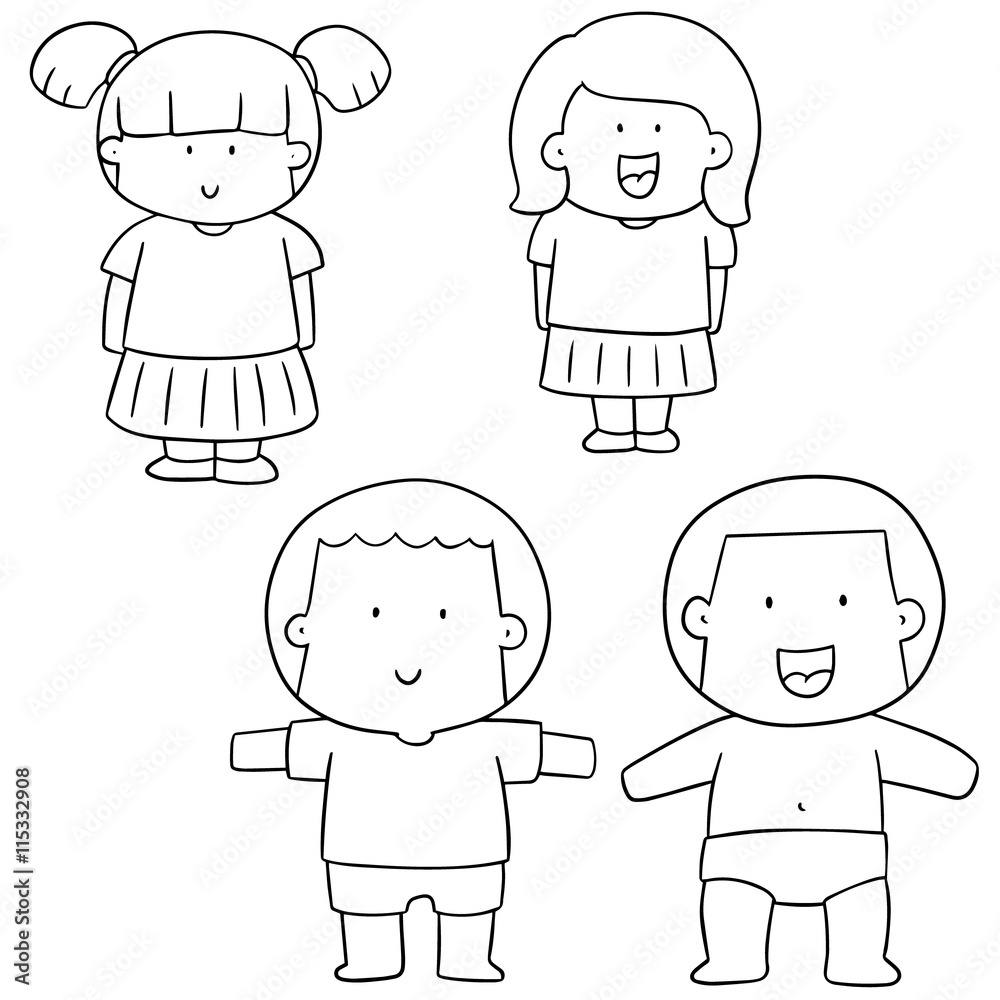 vector set of children
