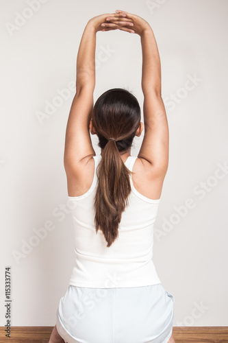 Wallpaper Mural Asian woman stretch oneself Torontodigital.ca