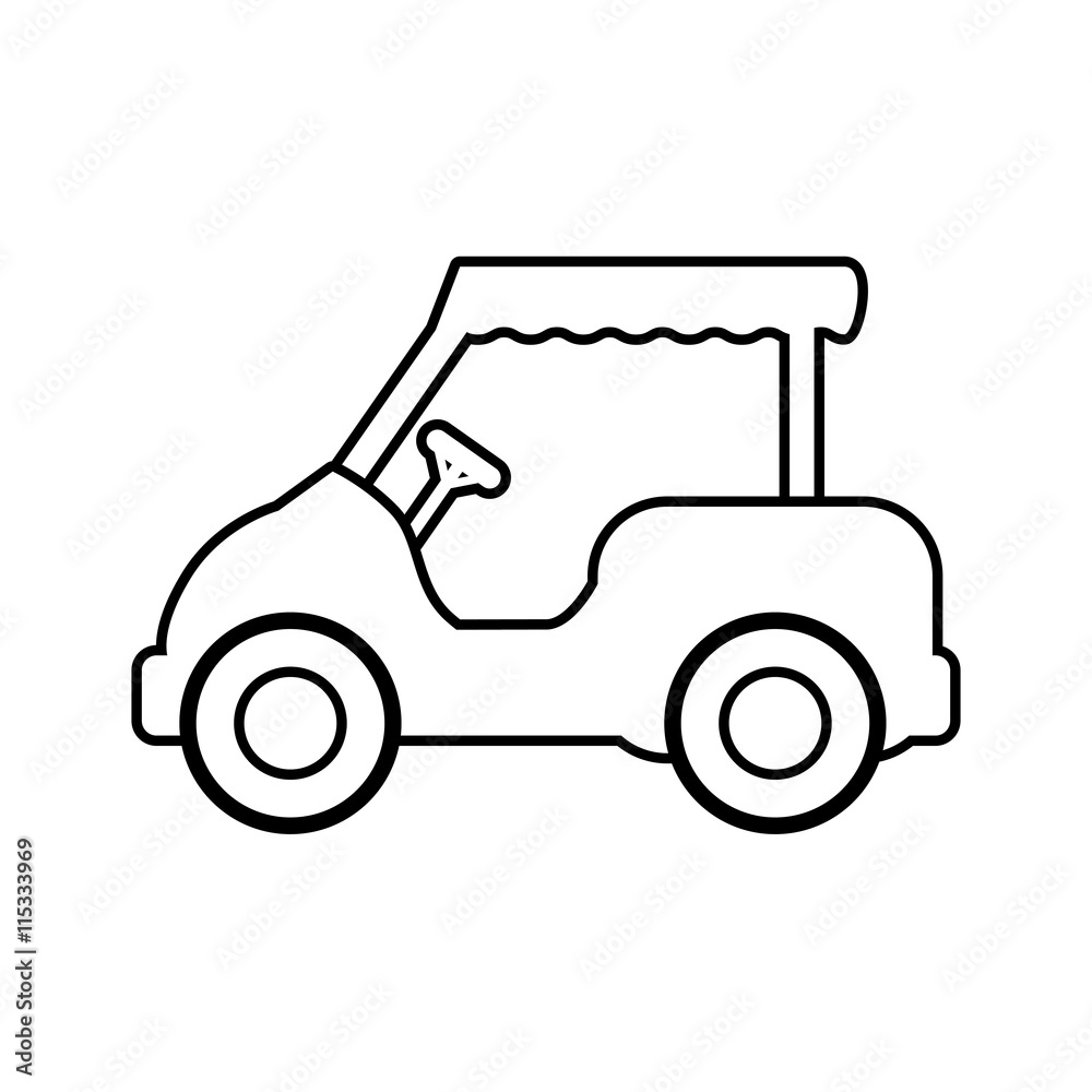 Sport concept represented by Golf cart icon. Isolated and flat illustration 