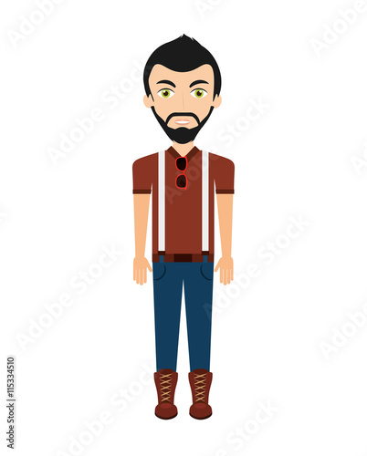 young man isolated icon design