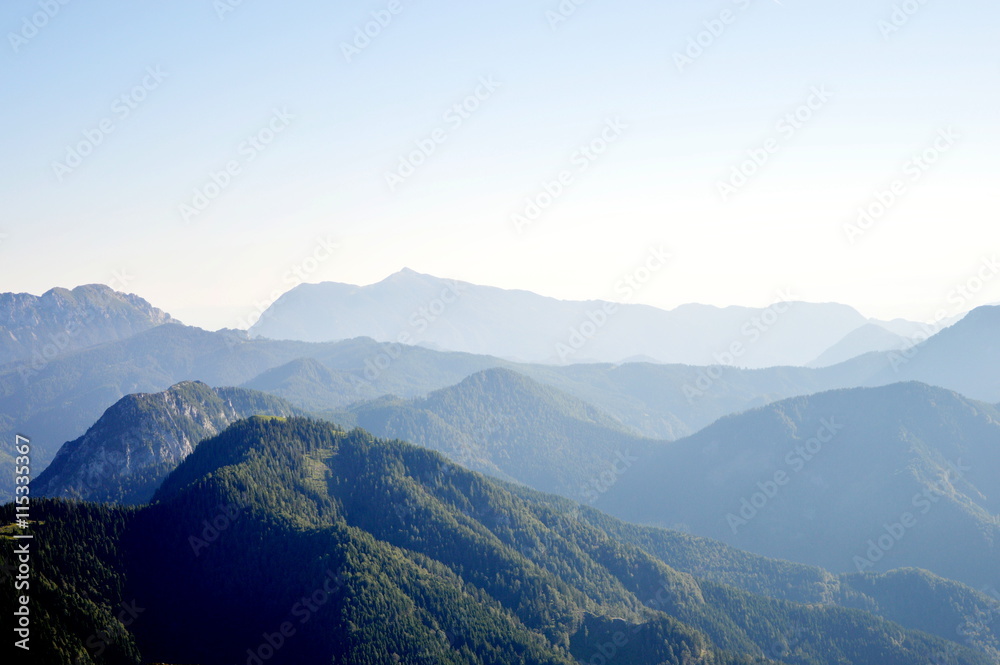 Fototapeta premium Summer morning in the mountains 