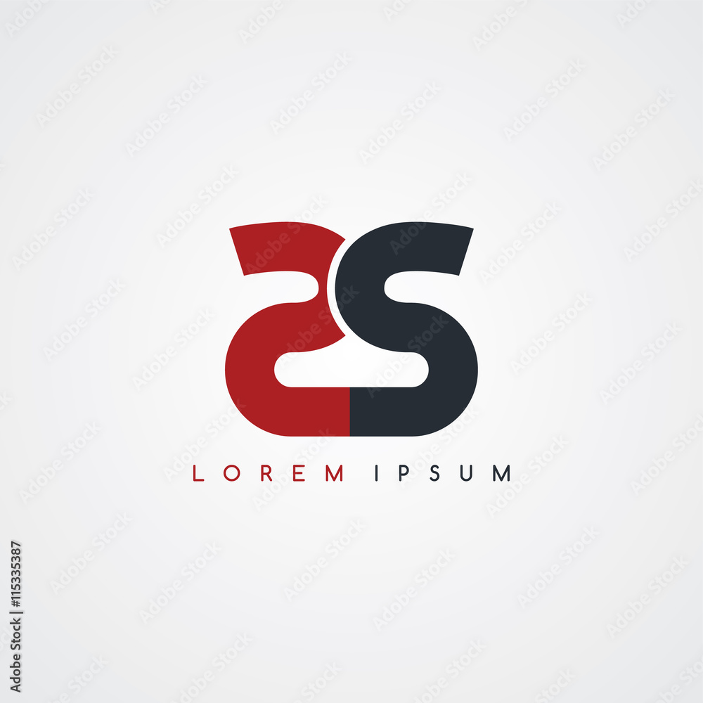 initial letter linked uppercase logo black red in white background initial letter linked uppercase logo black red in white background