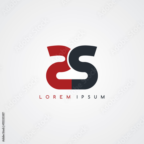 Free Download initial letter linked uppercase logo black red in white background - GFXLoad