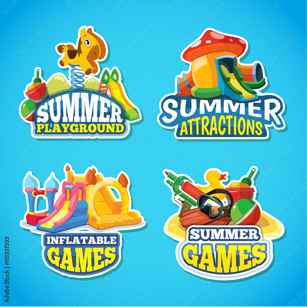 Vector illustration of summer labels Vector illustration of summer labels