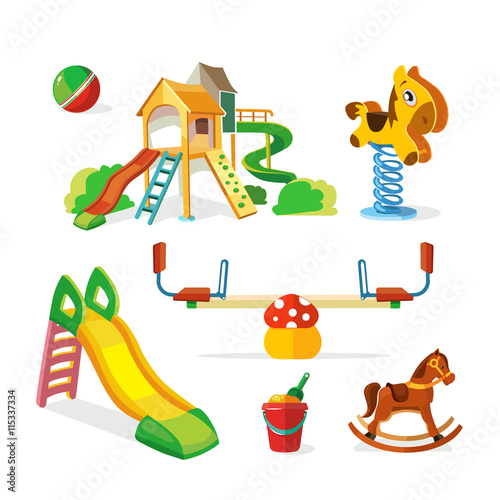 vector icon set of children playground.