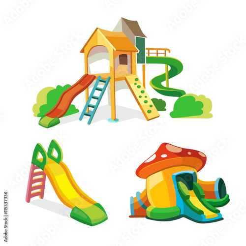 vector icon set of children playground.
