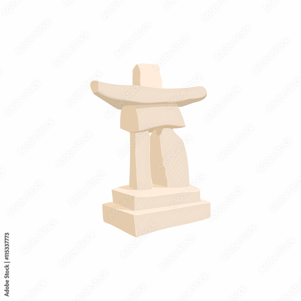 Ancient stones icon in cartoon style isolated on white background. Monument symbol Ancient stones icon in cartoon style isolated on white background. Monument symbol