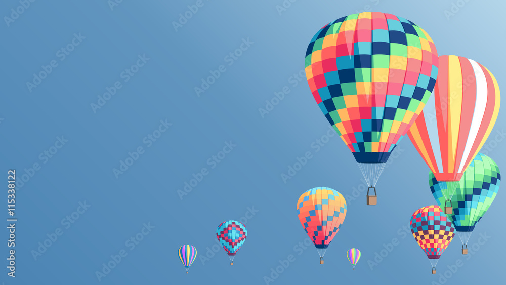Fototapeta premium Colorful hot air balloons poster
