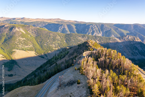 View of the Beartooth Mountain range near Red Lodge  Montana